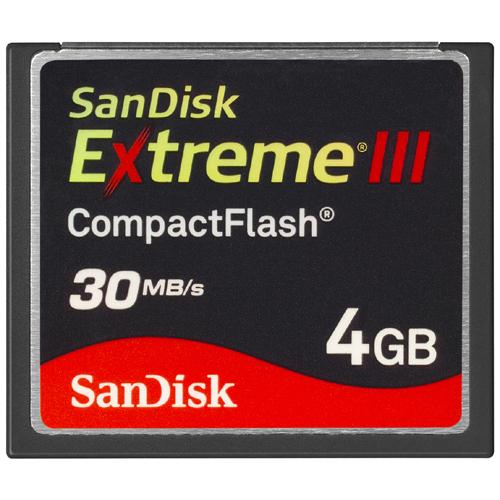 SanDisk 4GB Extreme® III Compact Flash® Card - Click Image to Close
