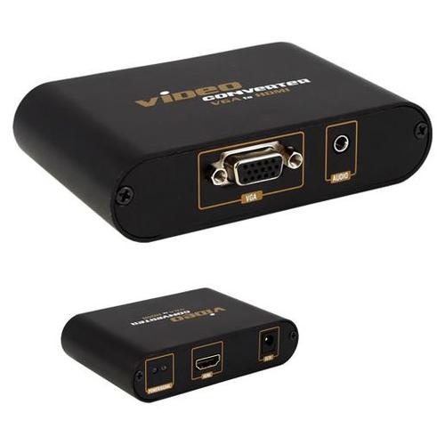 VGA Video + 3.5mm Audio to 1080P HDMI HDTV Converter Adapter For