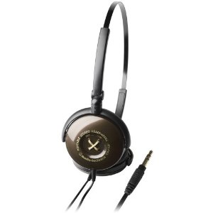Audio Technica ATH-FW3BW Button Style On-Ear Headphones, Brown