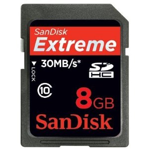 SanDisk 8GB Extreme SDHC Class 10 High Performance Memory Card (