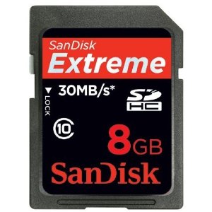 8 Go de SanDisk SDHC Extreme classe 10 cartes mémoire haute per